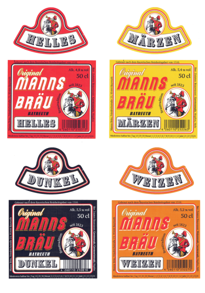 Mann's Bräu Etiketten