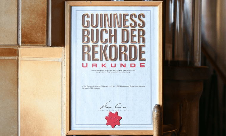 Aufsesser Brauerei Guinness Buch der Rekorde